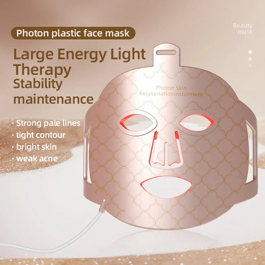4-in-1 Rote LED-Lichttherapie Infrarot Flexible Silikonmaske! 🌟 Mit 4 Farben für Anti-Aging und Hautpflege – für eine jüngere, strahlende Haut. 💆‍♀️ IPX7 wasserdicht für bequemen Einsatz!